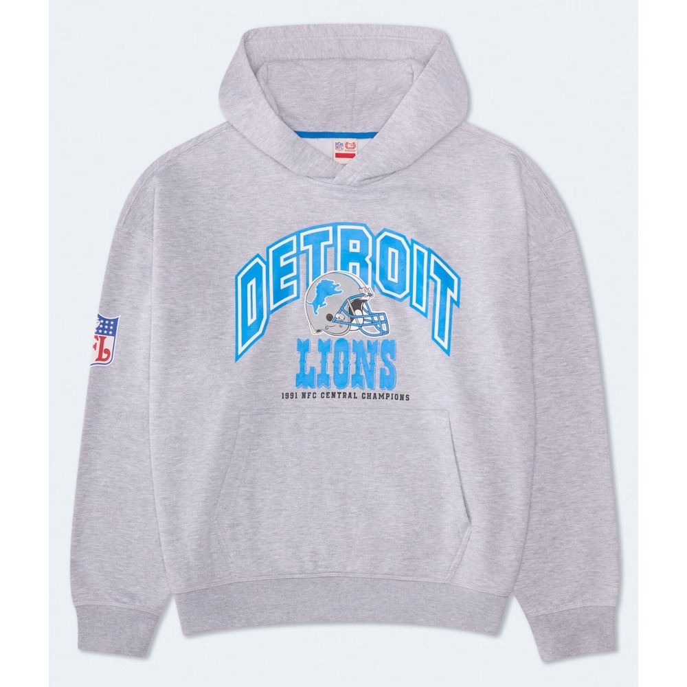 NFL Detroit Lions 1991 Season Pullover Hoodie #9098 - Lt Heather Gray - Small